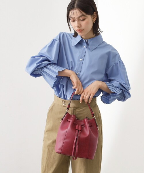 THE SHOP TK （ザ ショップ ティーケー ）の「巾着2WAYショルダーバッグ（ショルダーバッグ・レディース・ブラック/ブラウン系/ワインレッド・00）」の8枚目の写真