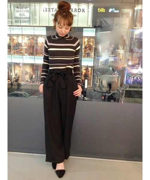 Chico（チコ）の「【who's who Chico】マルチボーダーリブハイネックニット（ニット/セーター・レディース・カーキ/ベージュ/グレー/クリーム・FREE）」の8枚目の写真