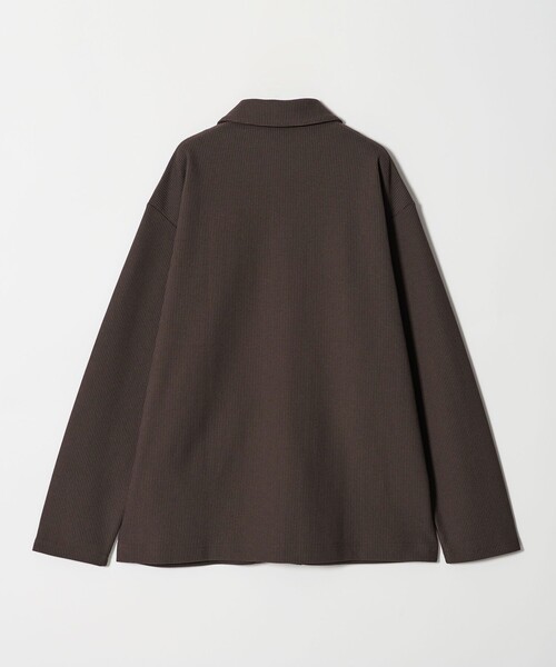 ⭐︎専用⭐︎Lacoste ノーカラー ブラウンジャケット LACOSTE for BEAUTY&YOUTH＞ワントーン シャツジャケット