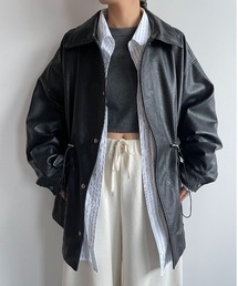 極希少⭐︎カステルバジャック フェイクレザーコート両面プリント 刺繍 ジップアップ その他アウター（合成皮革/人工皮革）ファッション通販 - ZOZOTOWN