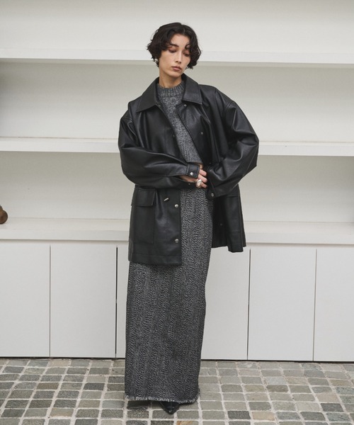 AIC.（エーアイシー）の「ドローストリングフェイクレザージャケット（その他アウター・レディース・ブラック・FREE）」の20枚目の写真