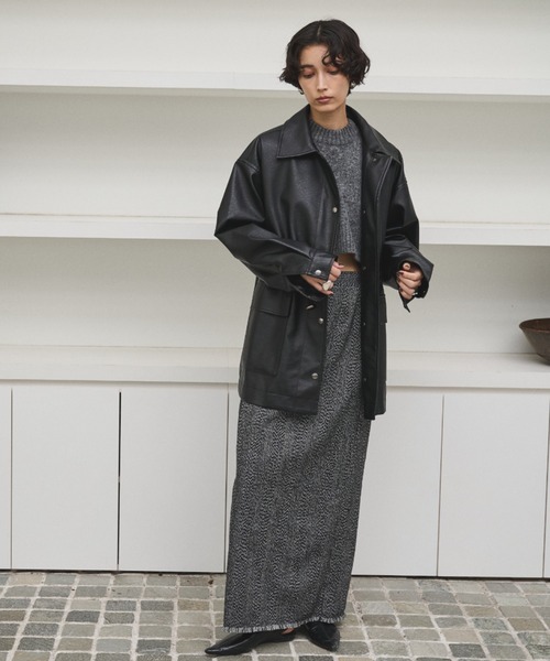 AIC.（エーアイシー）の「ドローストリングフェイクレザージャケット（その他アウター・レディース・ブラック・FREE）」の19枚目の写真