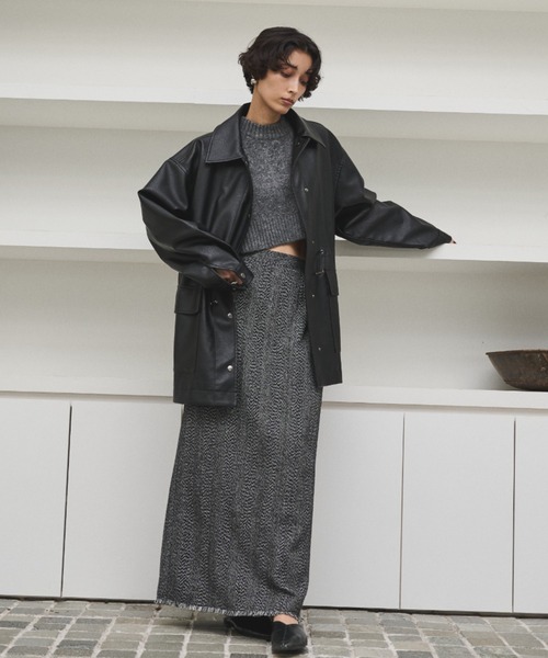 AIC.（エーアイシー）の「ドローストリングフェイクレザージャケット（その他アウター・レディース・ブラック・FREE）」の21枚目の写真