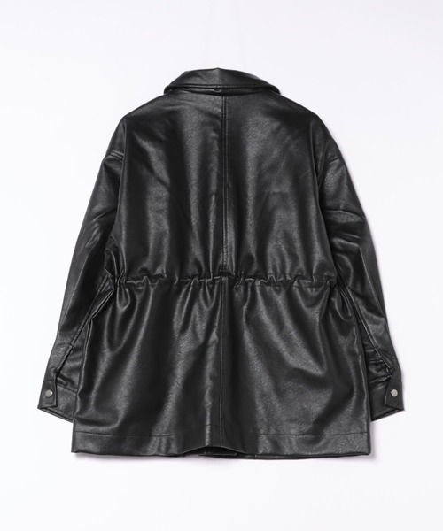 ドローストリングフェイクレザージャケット（その他アウター