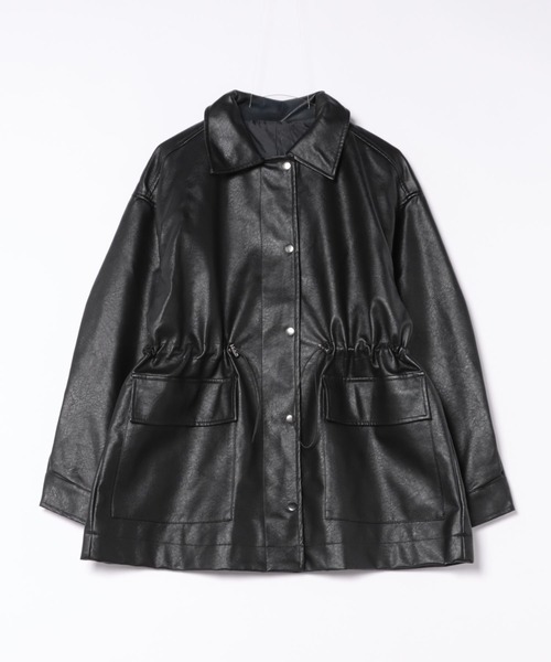 ドローストリングフェイクレザージャケット（その他アウター