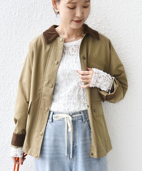 SHIPS(シップス)の「〈洗濯機可能〉テント シルエット ワーク ジャケット(その他アウター・レディース・ライトブラウン/ナチュラル・ONE SIZE)」の8枚目の写真