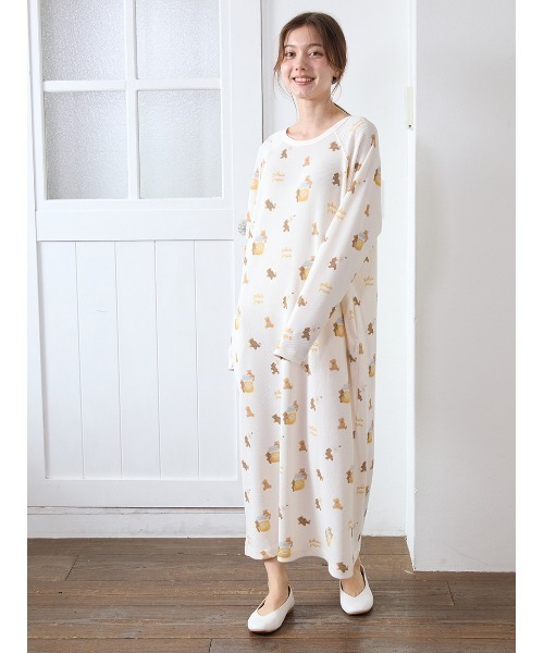 セール】はちみつベア柄ワンピース（ルームウェア/パジャマ）｜gelato