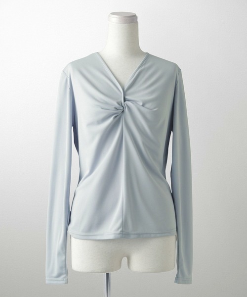 HUIT bouquet(ユイット)の「ツイスト トップス HUIT(Tシャツ/カットソー・レディース・モカ/アイボリー/ブラック・M)」の5枚目の写真