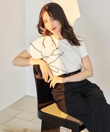 ショルダーリボンラッフルTシャツ