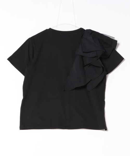 SWINGLE（スウィングル）の「ショルダーリボンラッフルTシャツ（Tシャツ/カットソー・レディース・ブラウン/ブラック/オフホワイト・FREE）」の12枚目の写真