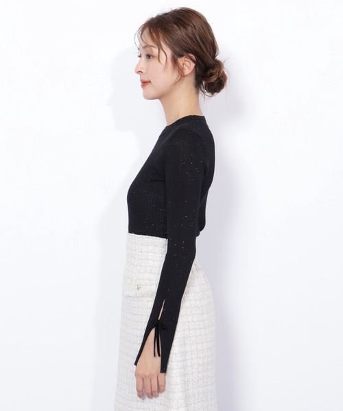 JILL by JILL STUART(ジルバイジルスチュアート)の「◇スパンコールコンパクトリブニット(ニット/セーター・レディース・ホワイト/グリーン/ブラック・FREE)」の15枚目の写真