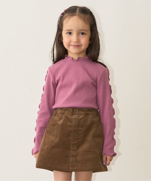 Lycee mine（リセマイン）の「テレコタートルネック（Tシャツ/カットソー・キッズ・ブラック/アイボリー/ブルーグレー/キャメル/スモークピンク・140cm/130cm/110cm/120cm/100cm/150cm）」の5枚目の写真