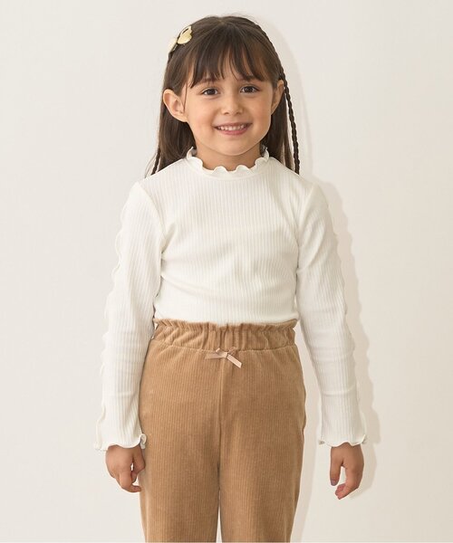 Lycee mine（リセマイン）の「テレコタートルネック（Tシャツ/カットソー・キッズ・ブラック/アイボリー/ブルーグレー/キャメル/スモークピンク・140cm/130cm/110cm/120cm/100cm/150cm）」の2枚目の写真