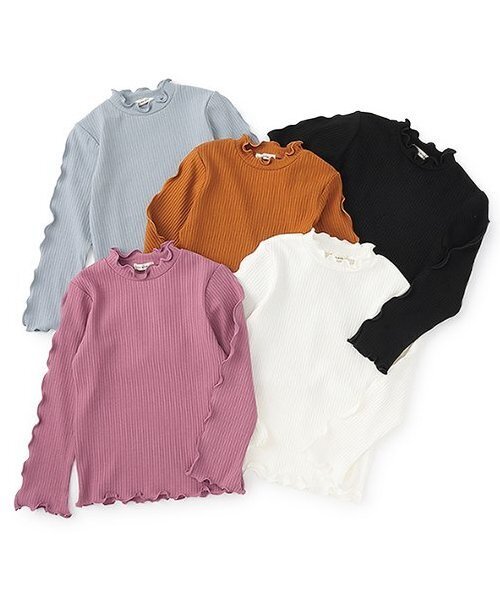 Lycee mine(リセマイン)の「テレコタートルネック(Tシャツ/カットソー・キッズ・ブラック/アイボリー/ブルーグレー/キャメル/スモークピンク・140cm/130cm/110cm/120cm/100cm/150cm)」の15枚目の写真