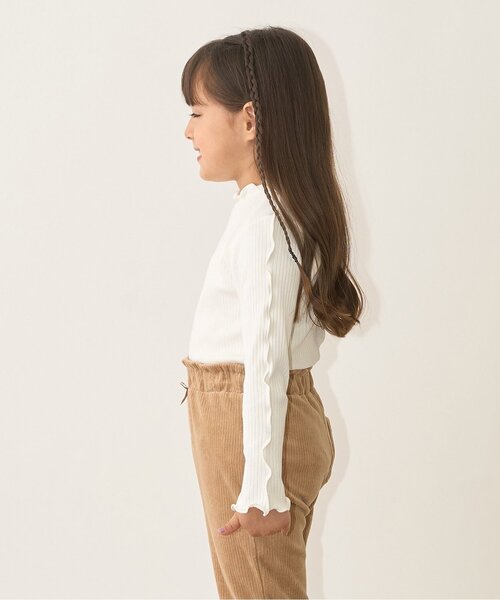 Lycee mine(リセマイン)の「テレコタートルネック【子供服】【キッズ】【女の子】(Tシャツ/カットソー・キッズ・ブラック/アイボリー/ブルーグレー/キャメル/スモークピンク・140cm/130cm/110cm/120cm/100cm/150cm)」の8枚目の写真