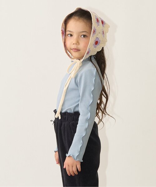 Lycee mine（リセマイン）の「テレコタートルネック（Tシャツ/カットソー・キッズ・ブラック/アイボリー/ブルーグレー/キャメル/スモークピンク・140cm/130cm/110cm/120cm/100cm/150cm）」の7枚目の写真