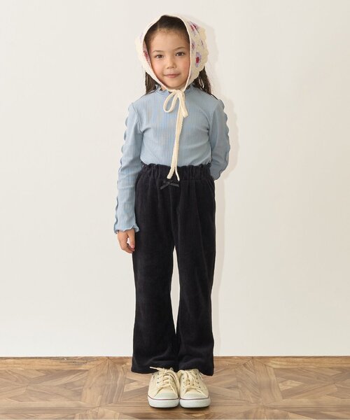 Lycee mine（リセマイン）の「テレコタートルネック（Tシャツ/カットソー・キッズ・ブラック/アイボリー/ブルーグレー/キャメル/スモークピンク・140cm/130cm/110cm/120cm/100cm/150cm）」の9枚目の写真