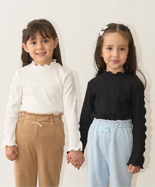 Lycee mine（リセマイン）の「テレコタートルネック（Tシャツ/カットソー・キッズ・ブラック/アイボリー/ブルーグレー/キャメル/スモークピンク・140cm/130cm/110cm/120cm/100cm/150cm）」の13枚目の写真