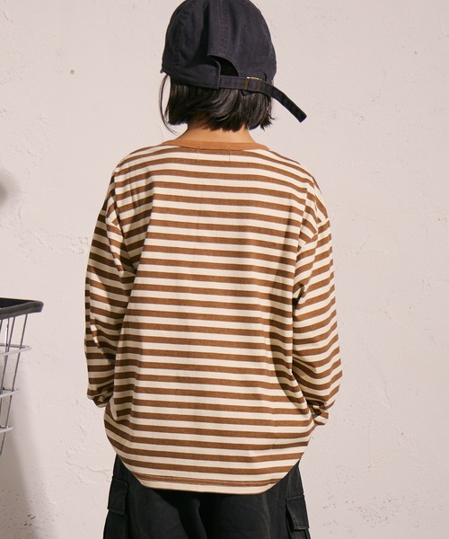 PAIRMANON STREET（ペアマノンストリート）の「【綿100%】ヘンリーネック 長袖 Tシャツ【PAIRMANON STREET】（Tシャツ/カットソー・キッズ・ブラック系その他3/ブラック/ブラウン系その他/ベージュ/グリーン系その他・100/140/110/120/130/150/160/90）」の14枚目の写真