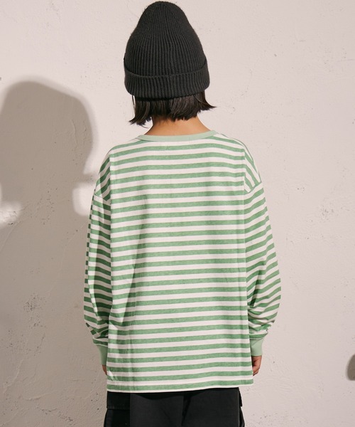 PAIRMANON STREET（ペアマノンストリート）の「【綿100%】ヘンリーネック 長袖 Tシャツ【PAIRMANON STREET】（Tシャツ/カットソー・キッズ・ブラック系その他3/ブラック/ブラウン系その他/ベージュ/グリーン系その他・100/140/110/120/130/150/160/90）」の22枚目の写真