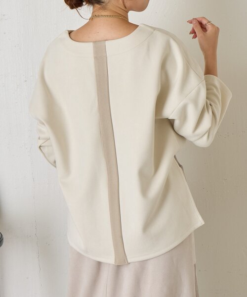 Jena espace merveilleux(ジェナ エスパスメルヴェイユ)の「バックラインスエードカットソー(Tシャツ/カットソー・レディース・アイボリー/グレー/チャコールグレー・FREE)」の12枚目の写真