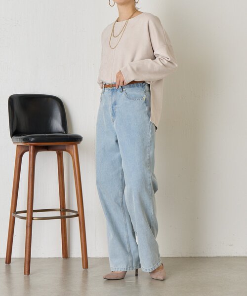 Jena espace merveilleux(ジェナ エスパスメルヴェイユ)の「バックラインスエードカットソー(Tシャツ/カットソー・レディース・アイボリー/グレー/チャコールグレー・FREE)」の15枚目の写真