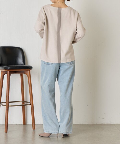 Jena espace merveilleux(ジェナ エスパスメルヴェイユ)の「バックラインスエードカットソー(Tシャツ/カットソー・レディース・アイボリー/グレー/チャコールグレー・FREE)」の16枚目の写真