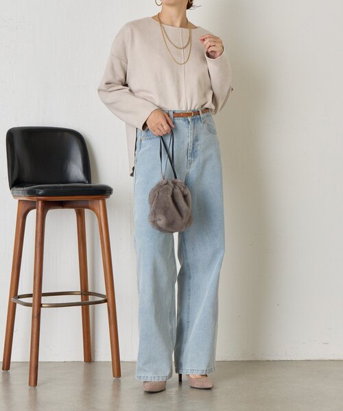 Jena espace merveilleux(ジェナ エスパスメルヴェイユ)の「バックラインスエードカットソー(Tシャツ/カットソー・レディース・アイボリー/グレー/チャコールグレー・FREE)」の17枚目の写真