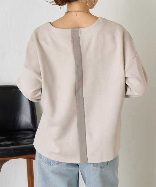 Jena espace merveilleux(ジェナ エスパスメルヴェイユ)の「バックラインスエードカットソー(Tシャツ/カットソー・レディース・アイボリー/グレー/チャコールグレー・FREE)」の20枚目の写真