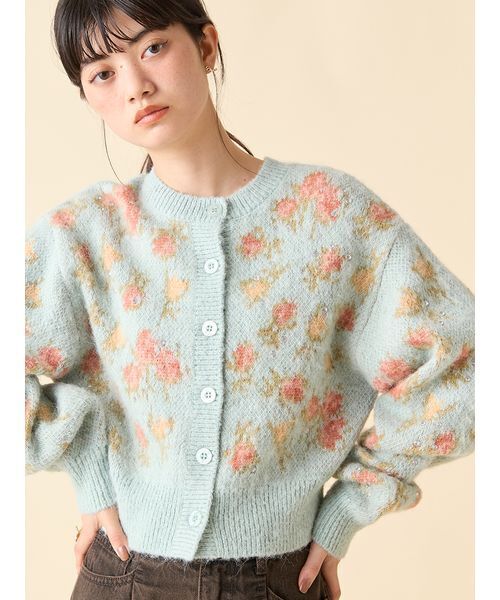 LILY BROWN(リリーブラウン)の「【LILY BROWN ×ANNA SUI】ジャガードビジューニットカーディガン(カーディガン/ボレロ・レディース・ピンク/ブラック/ライトブルー・F)」の18枚目の写真