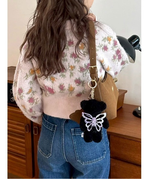 LILY BROWN ×ANNA SUI】ジャガードビジューニットカーディガン