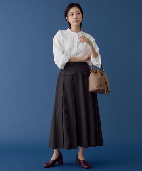 THE SHOP TK (ザ ショップ ティーケー )の「【春まで着られる】ニットベスト&ブラウスセット/洗濯機OK(シャツ/ブラウス・レディース・ダークブラウン/スミクロ/ネイビー・12/13)」の9枚目の写真