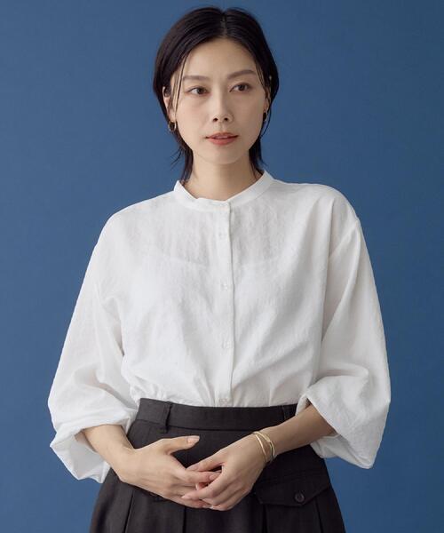 THE SHOP TK (ザ ショップ ティーケー )の「【春まで着られる】ニットベスト&ブラウスセット/洗濯機OK(シャツ/ブラウス・レディース・ダークブラウン/スミクロ/ネイビー・12/13)」の10枚目の写真