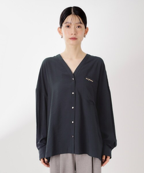 THE SHOP TK （ザ ショップ ティーケー ）の「刺繍ポケットオーバーシャツ【体型カバー/洗濯機OK】（シャツ/ブラウス・レディース・ネイビー/アイボリー/ブラウン系・13/12）」の17枚目の写真