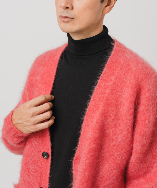 EDIFICE(エディフィス)の「E. 3GG ウール/モヘア カーディガン(カーディガン/ボレロ・メンズ・イエロー/ピンク/ブルー/チャコールグレー・LARGE/MEDIUM)」の1枚目の写真