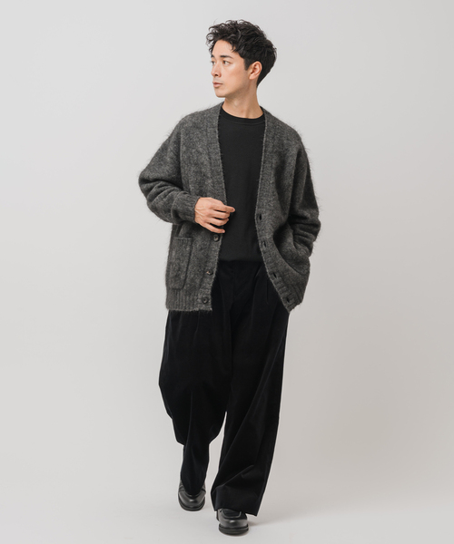 EDIFICE(エディフィス)の「E. 3GG ウール/モヘア カーディガン(カーディガン/ボレロ・メンズ・イエロー/ピンク/ブルー/チャコールグレー・LARGE/MEDIUM)」の5枚目の写真