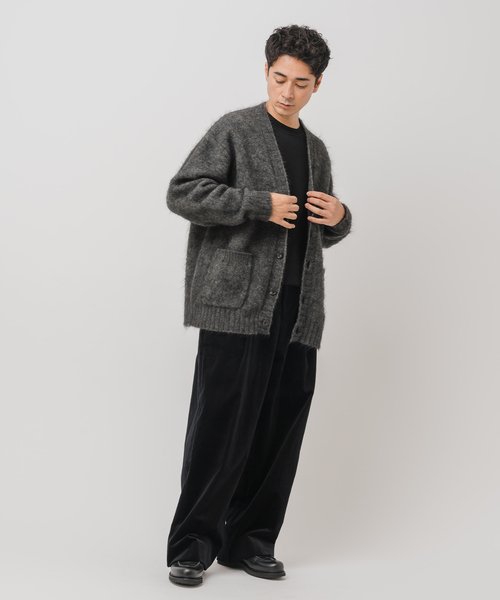 EDIFICE(エディフィス)の「E. 3GG ウール/モヘア カーディガン(カーディガン/ボレロ・メンズ・イエロー/ピンク/ブルー/チャコールグレー・LARGE/MEDIUM)」の7枚目の写真