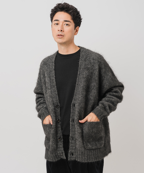 EDIFICE(エディフィス)の「E. 3GG ウール/モヘア カーディガン(カーディガン/ボレロ・メンズ・イエロー/ピンク/ブルー/チャコールグレー・LARGE/MEDIUM)」の10枚目の写真