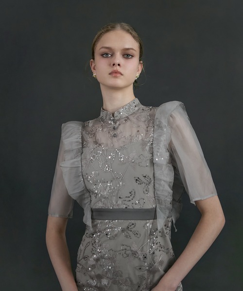 セール】【LEJA】フラワースパンコールシアーフリルIライン