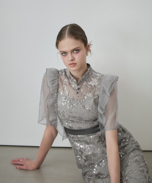 セール】【LEJA】フラワースパンコールシアーフリルIライン