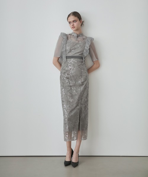 スーツ・フォーマル・ドレス Leja Leja ドレス 「LEJA」スパンコール刺繍レースプチハイネック