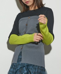 【MAISON BREEZE reveur】ビスチェドッキングリブニットプルオーバー trc