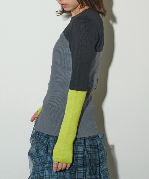 MAISON BREEZE reveur(メゾンブリーズレヴール)の「【MAISON BREEZE reveur】ビスチェドッキングリブニットプルオーバー trc(ニット/セーター・レディース・ブラック/ブラウン/グレー・FREE)」の8枚目の写真