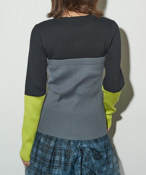 MAISON BREEZE reveur(メゾンブリーズレヴール)の「【MAISON BREEZE reveur】ビスチェドッキングリブニットプルオーバー trc(ニット/セーター・レディース・ブラック/ブラウン/グレー・FREE)」の9枚目の写真