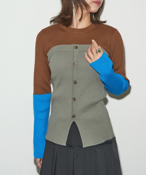 MAISON BREEZE reveur(メゾンブリーズレヴール)の「【MAISON BREEZE reveur】ビスチェドッキングリブニットプルオーバー trc(ニット/セーター・レディース・ブラック/ブラウン/グレー・FREE)」の19枚目の写真