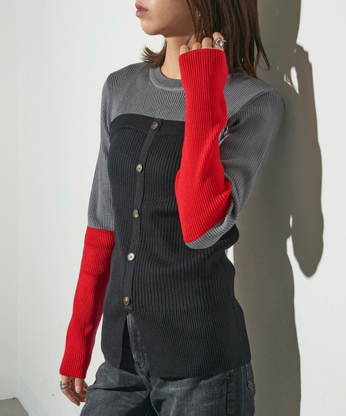 MAISON BREEZE reveur(メゾンブリーズレヴール)の「【MAISON BREEZE reveur】ビスチェドッキングリブニットプルオーバー trc(ニット/セーター・レディース・ブラック/ブラウン/グレー・FREE)」の12枚目の写真