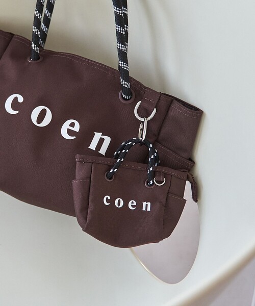 coen(コーエン)の「【新色追加】coen(コーエン) ロゴ ポリキャンバストートバッグチャーム XS(キーホルダー・レディース・ブラック/グレー/ダークブラウン・FREE)」の3枚目の写真