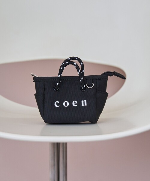 coen(コーエン)の「【新色追加】coen(コーエン) ロゴ ポリキャンバストートバッグチャーム XS(キーホルダー・レディース・ブラック/グレー/ダークブラウン・FREE)」の6枚目の写真