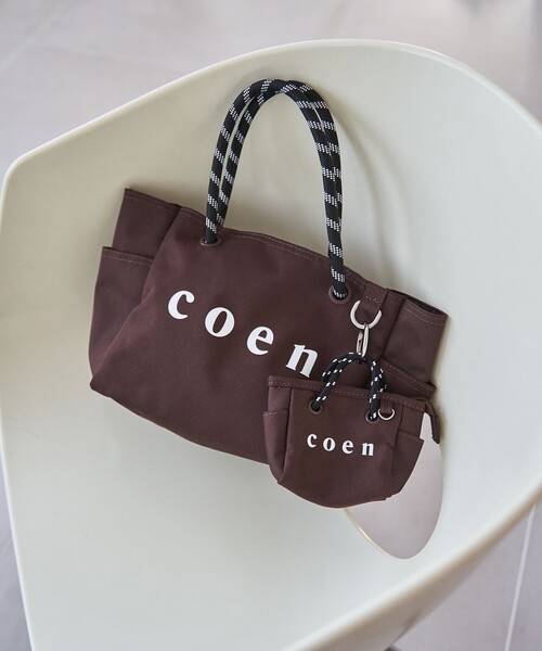 coen(コーエン)の「【新色追加】coen(コーエン) ロゴ ポリキャンバストートバッグチャーム XS(キーホルダー・レディース・ブラック/グレー/ダークブラウン・FREE)」の7枚目の写真