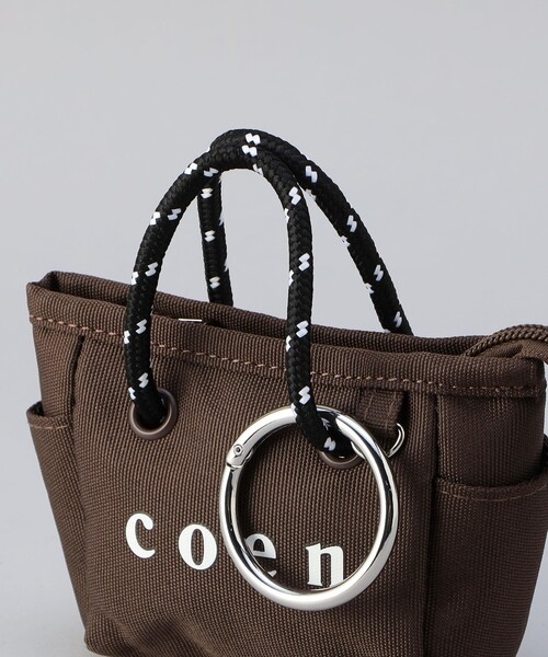 coen(コーエン)の「【新色追加】coen(コーエン) ロゴ ポリキャンバストートバッグチャーム XS(キーホルダー・レディース・ブラック/グレー/ダークブラウン・FREE)」の12枚目の写真